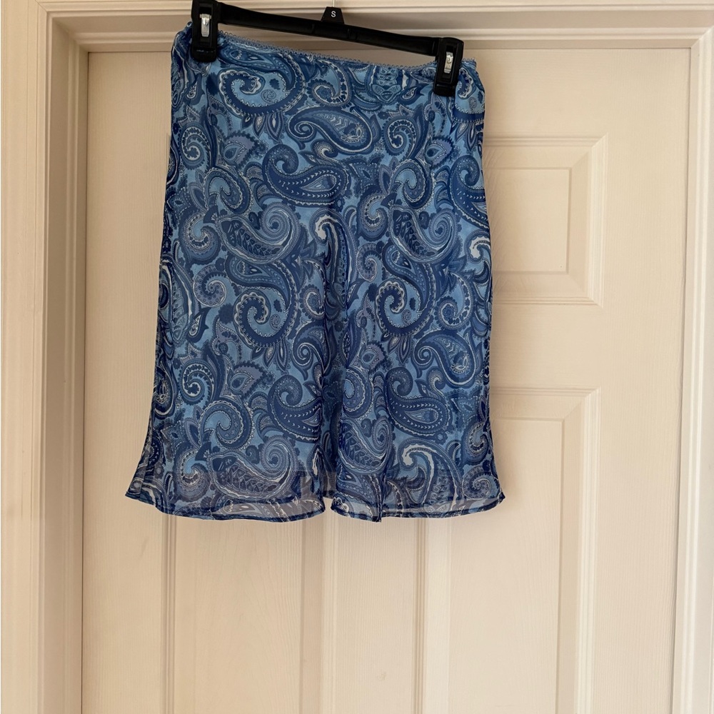 Blue Paisley Patterned Skirt